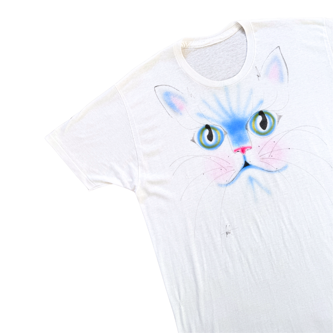Airbrush Cat Face T-Shirt | Large / Extra-Large