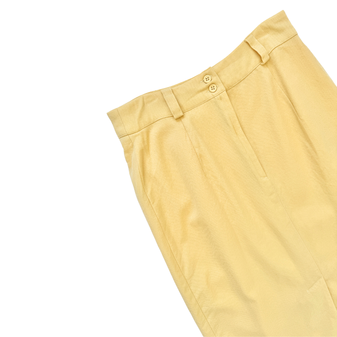 Mondi Yellow Wool Midi Skirt | Medium