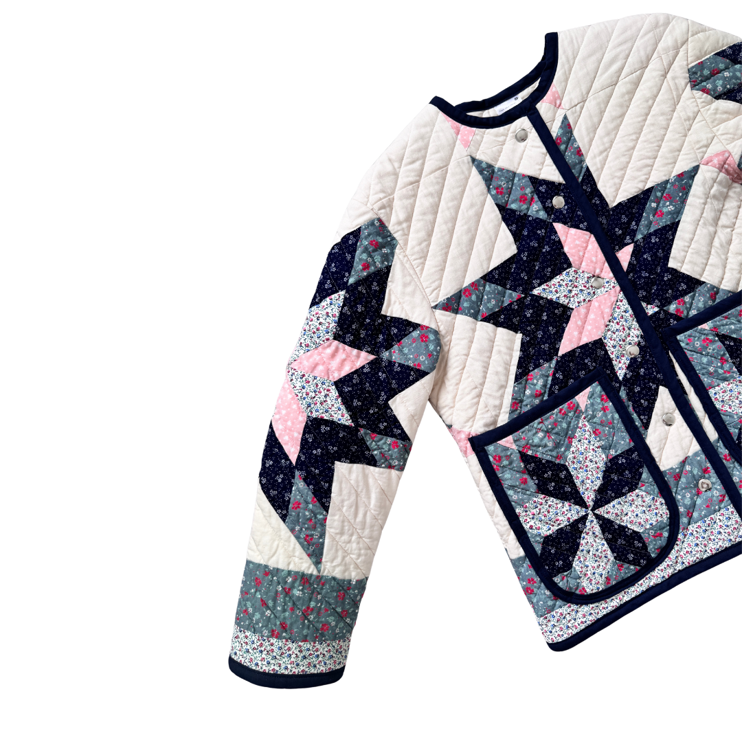 Recycled Floral Star Quilted Jacket | Extra-Small / Small