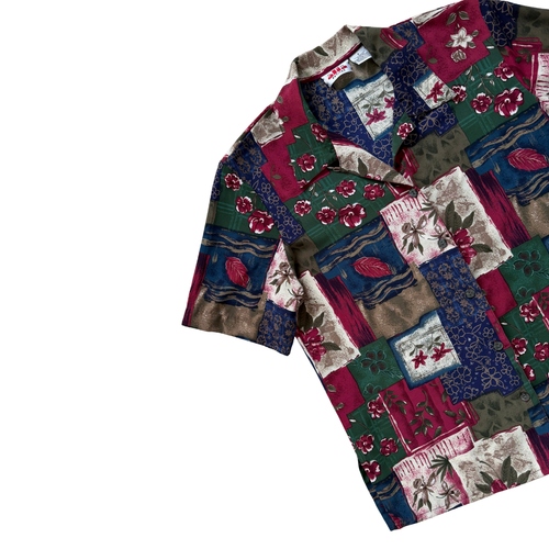Alia Dark Floral Patchprint Blouse | Large