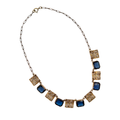 Vintage 20s-30s Sapphire Blue Czech Glass Filigree Necklace