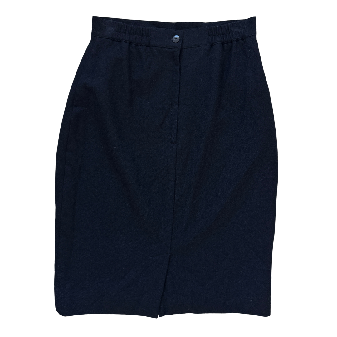 Giovanni-Petrini Black Wool Pencil Skirt | Extra-Small