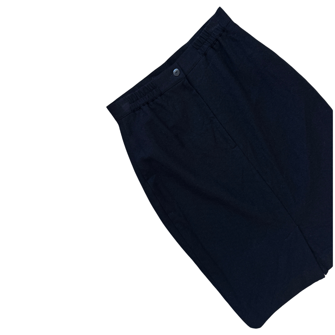 Giovanni-Petrini Black Wool Pencil Skirt | Extra-Small