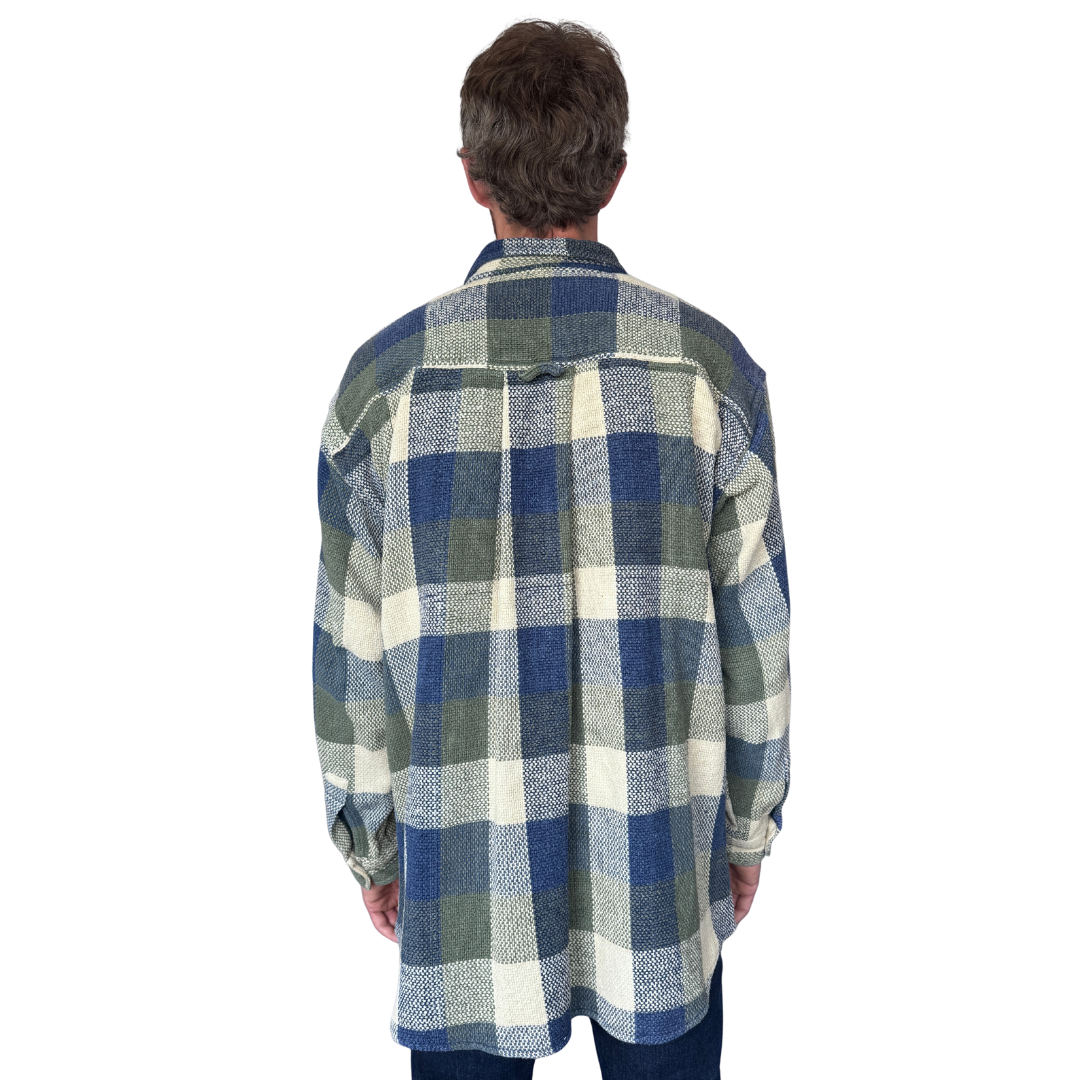 Men's International News Plaid Cotton Jacket / Shirt | Extra-Large