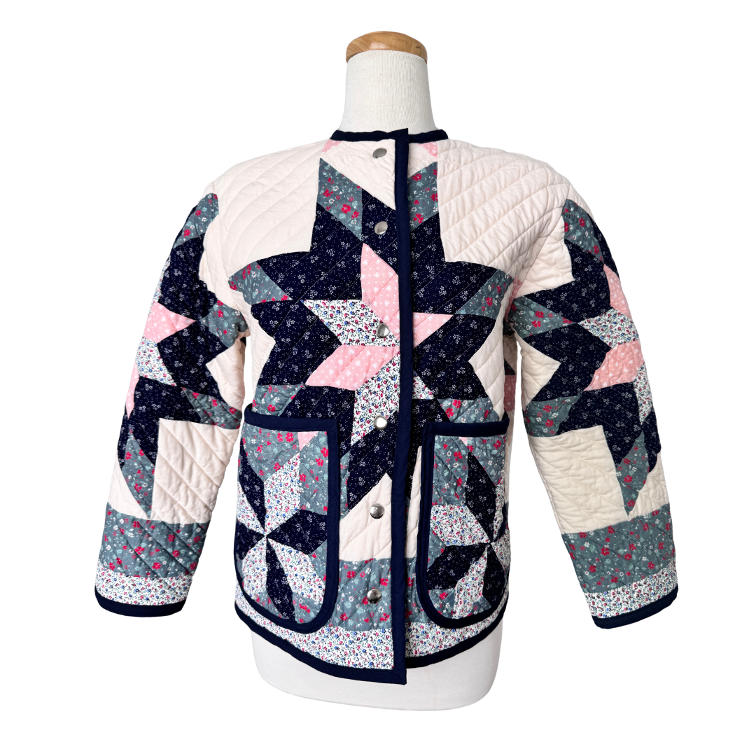 Recycled Floral Star Quilted Jacket | Extra-Small / Small