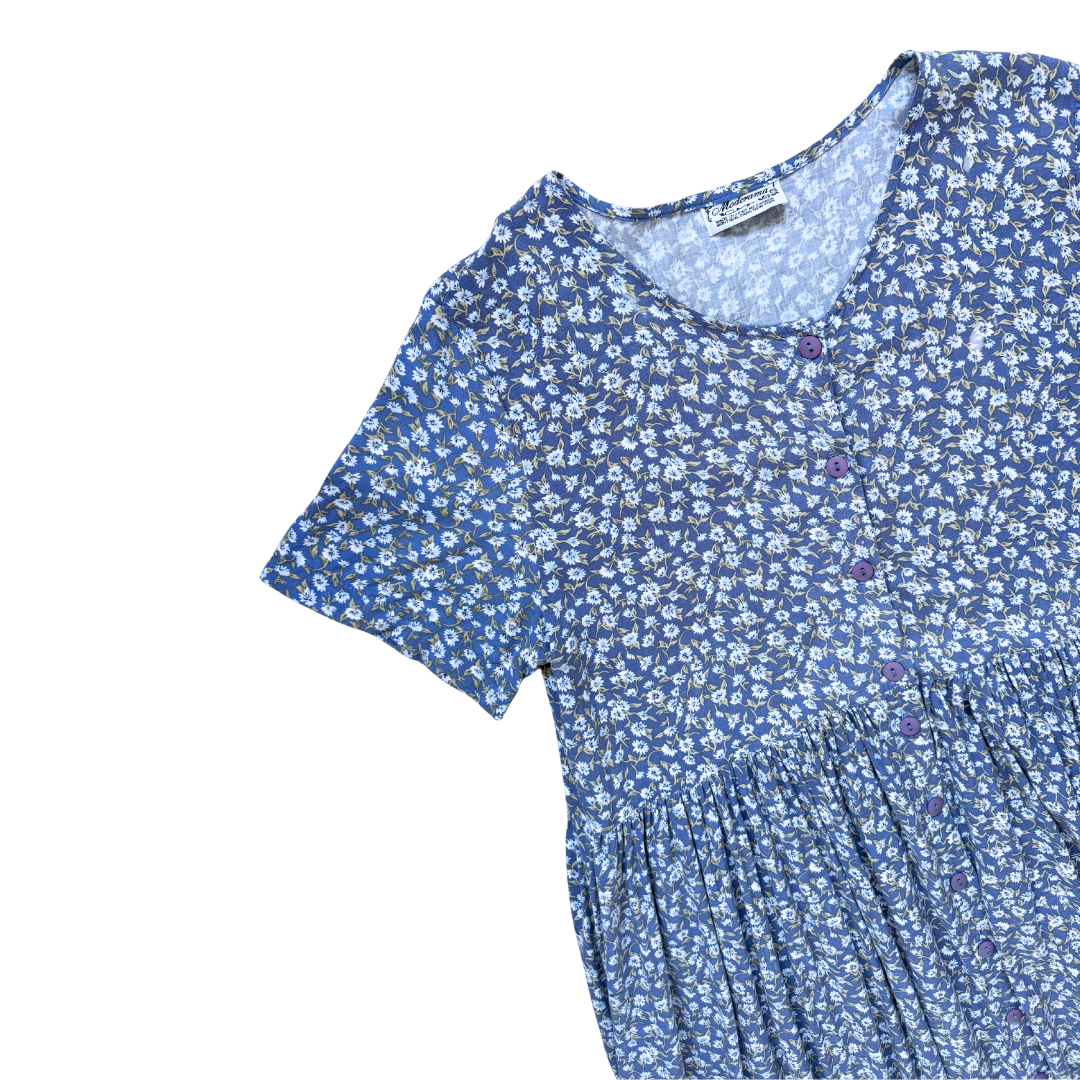 Moderama Blue Floral Maxi Dress | Medium-Large