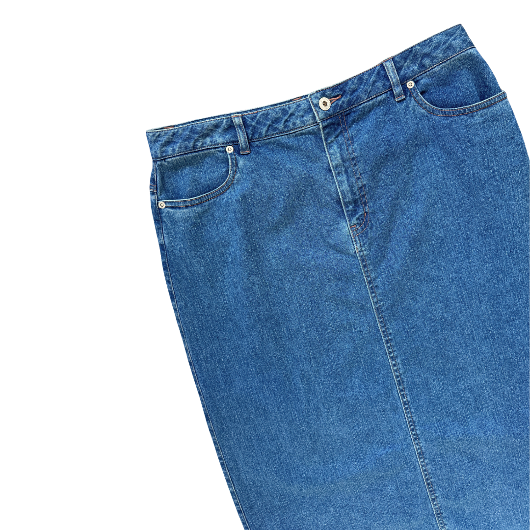 Northern Reflections Simple Denim Maxi Skirt | Large