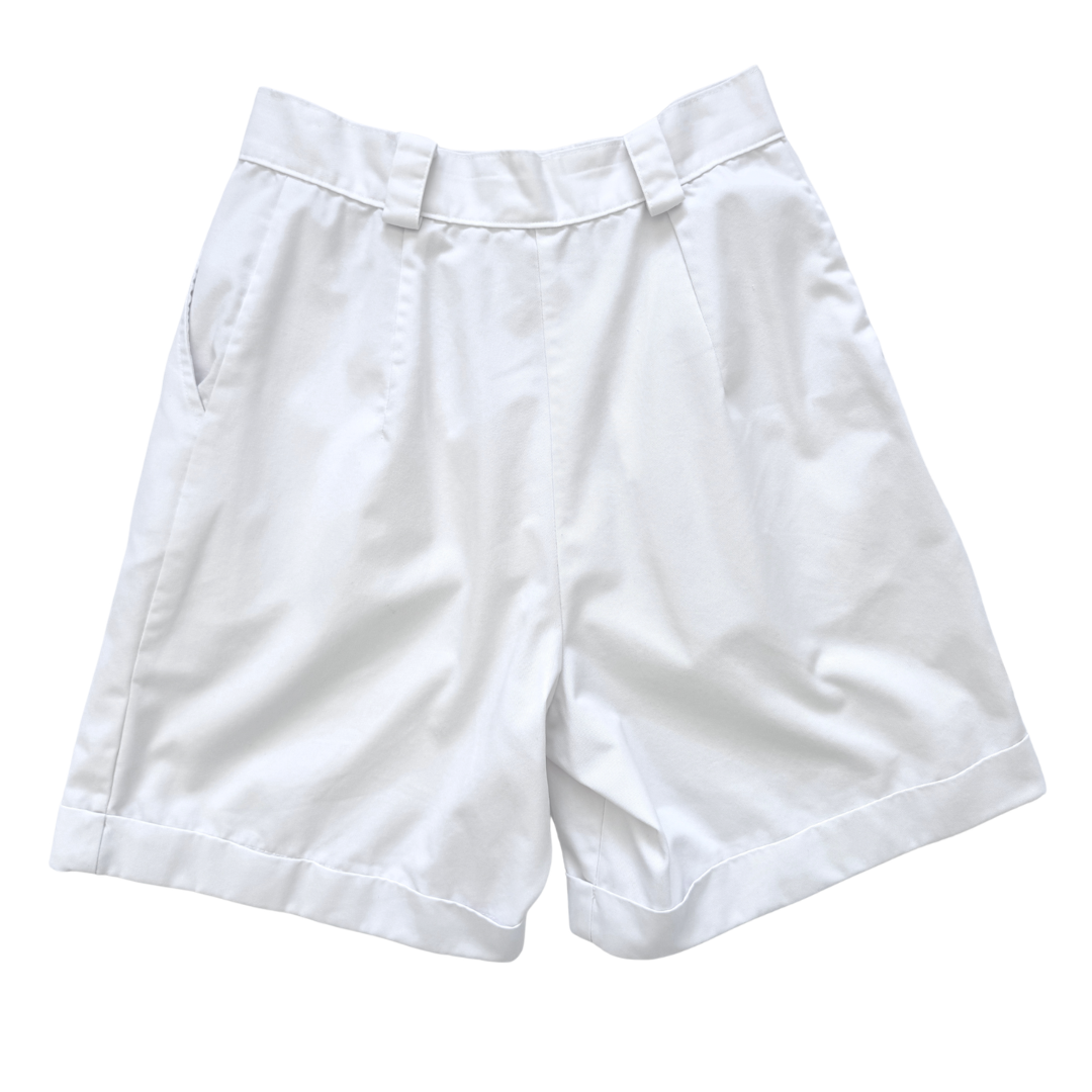 Boisjoli White Cotton Blend Shorts | Medium