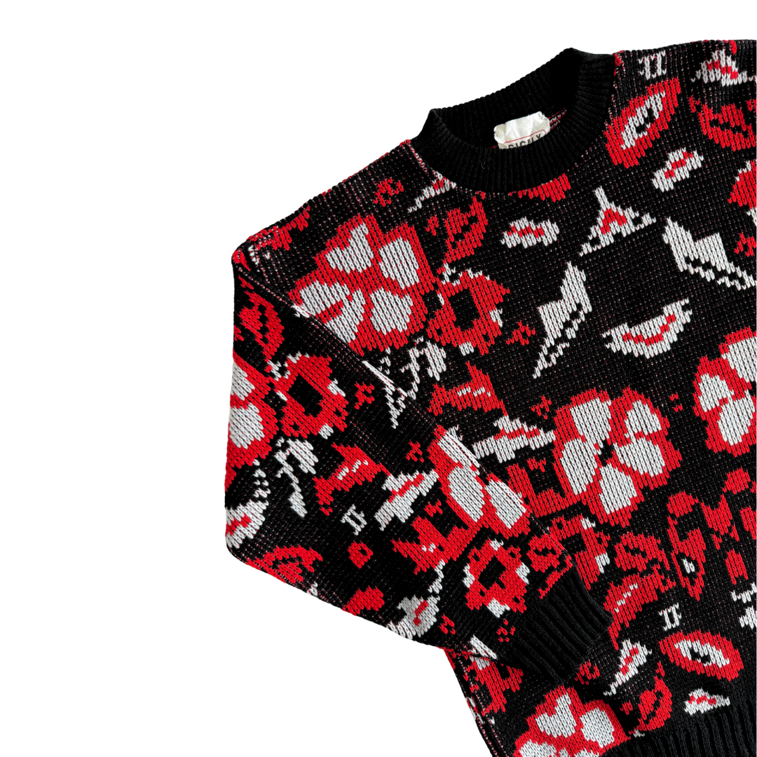 Cicely Black and Red Floral Sweater | Small