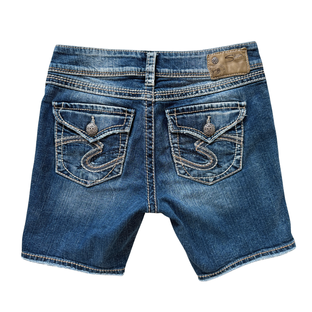 Silver Suki Surplus Stonewash Jean Shorts | 27