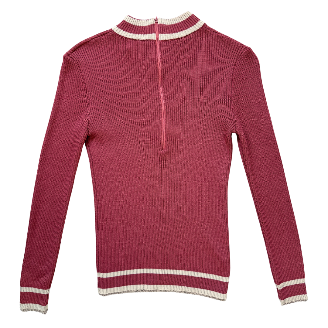 Alrich Dark Peach Ribbed Turtleneck Sweater | Extra-Small