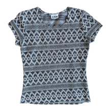 Load image into Gallery viewer, Vintage 1990s La Bonita Geometric Print Sheer T-shirt | Extra-Small
