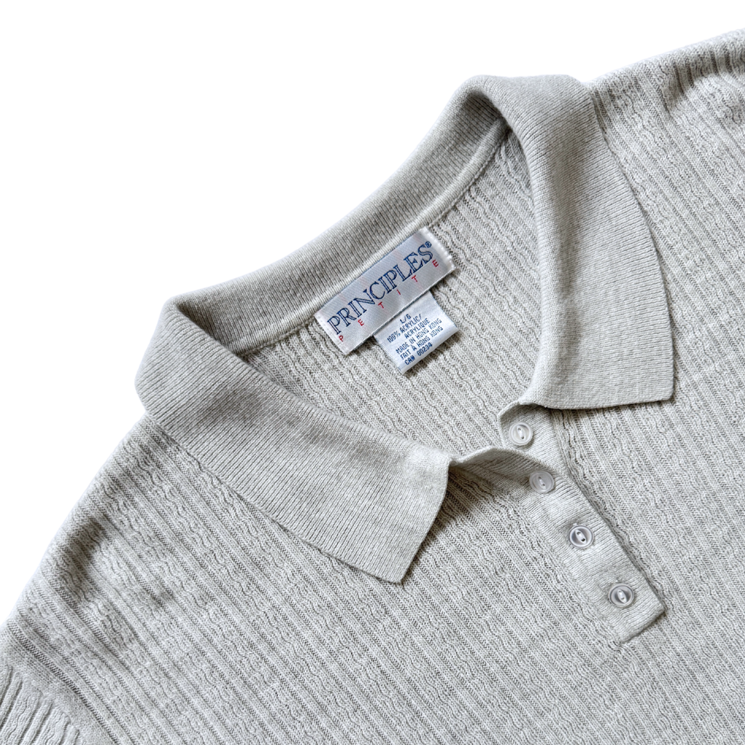 Principle Petite Grey Henley Sweater | Large