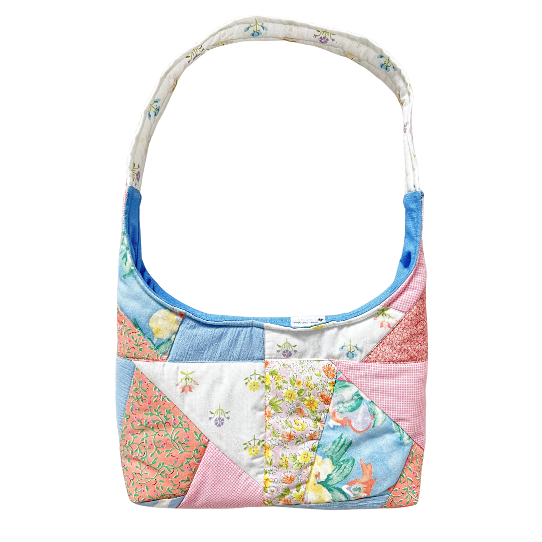 Recycled Pastel Floral Patchwork Shoulder Bag