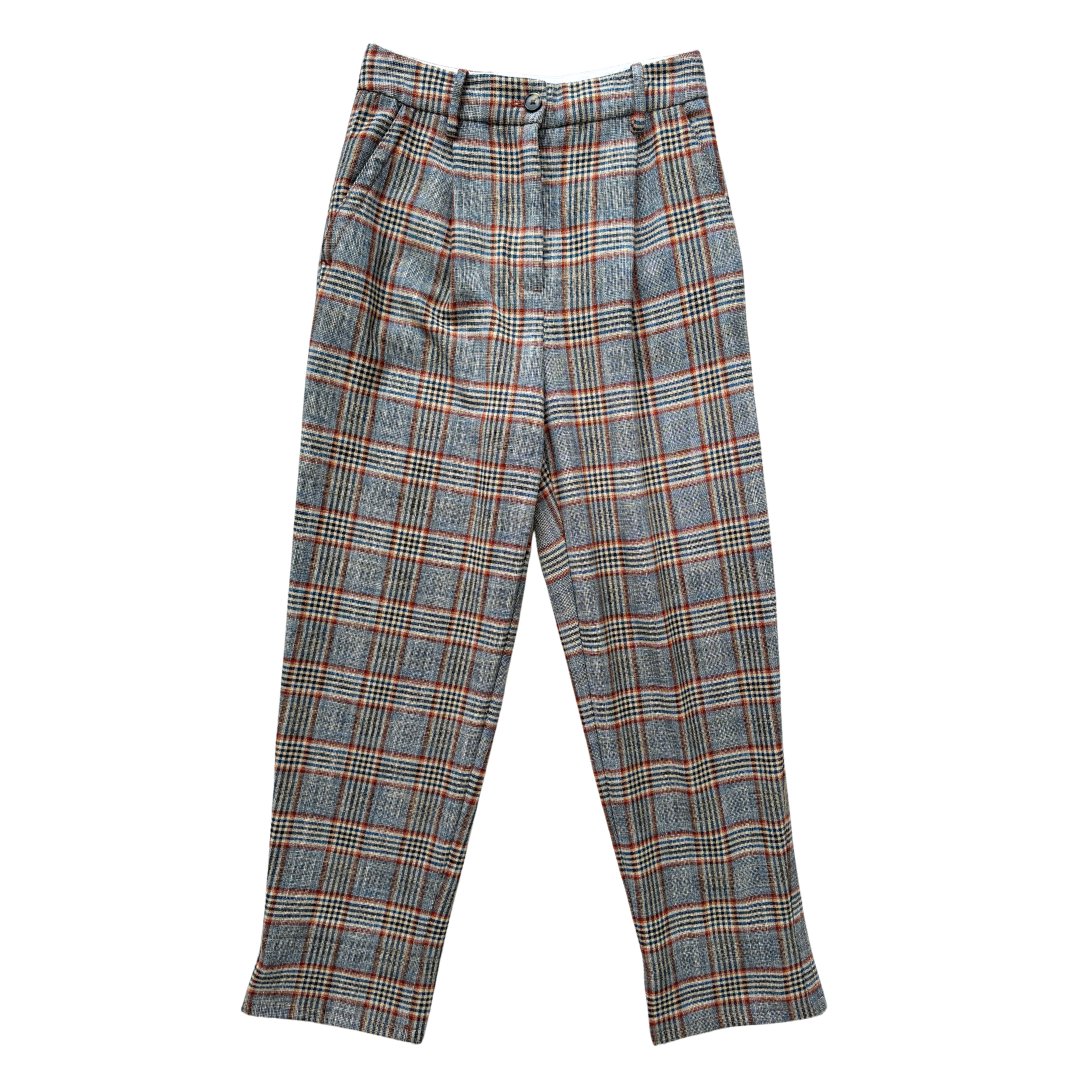 Wilfred Brown and Blue Plaid Pants | Extra-Small