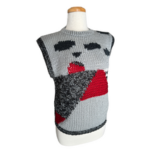 Load image into Gallery viewer, Red and Gray Abstract Print Knit Vest | Large
