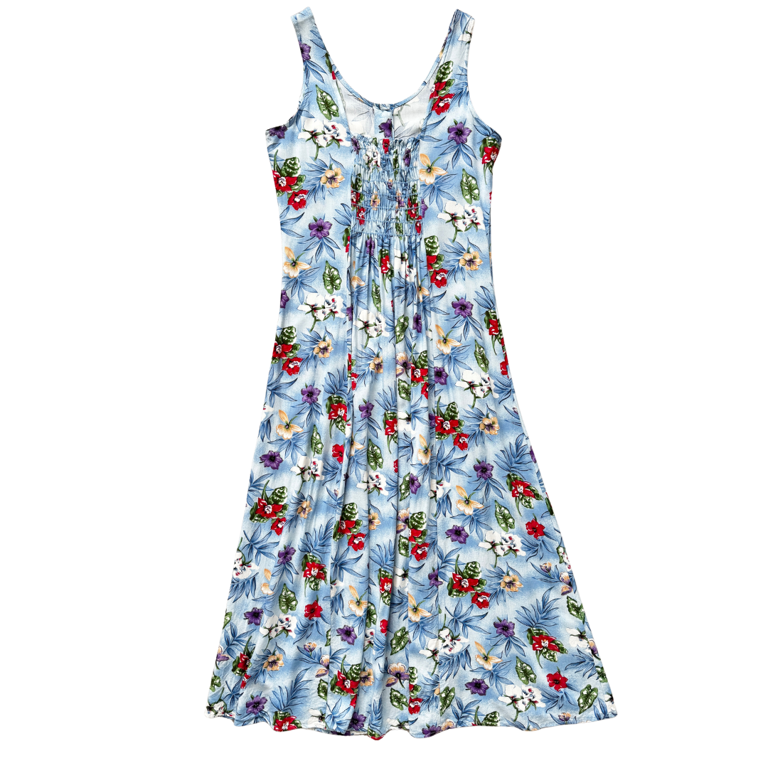 Bantry Bay Blue Floral Button Front Maxi Dress | Small - Medium