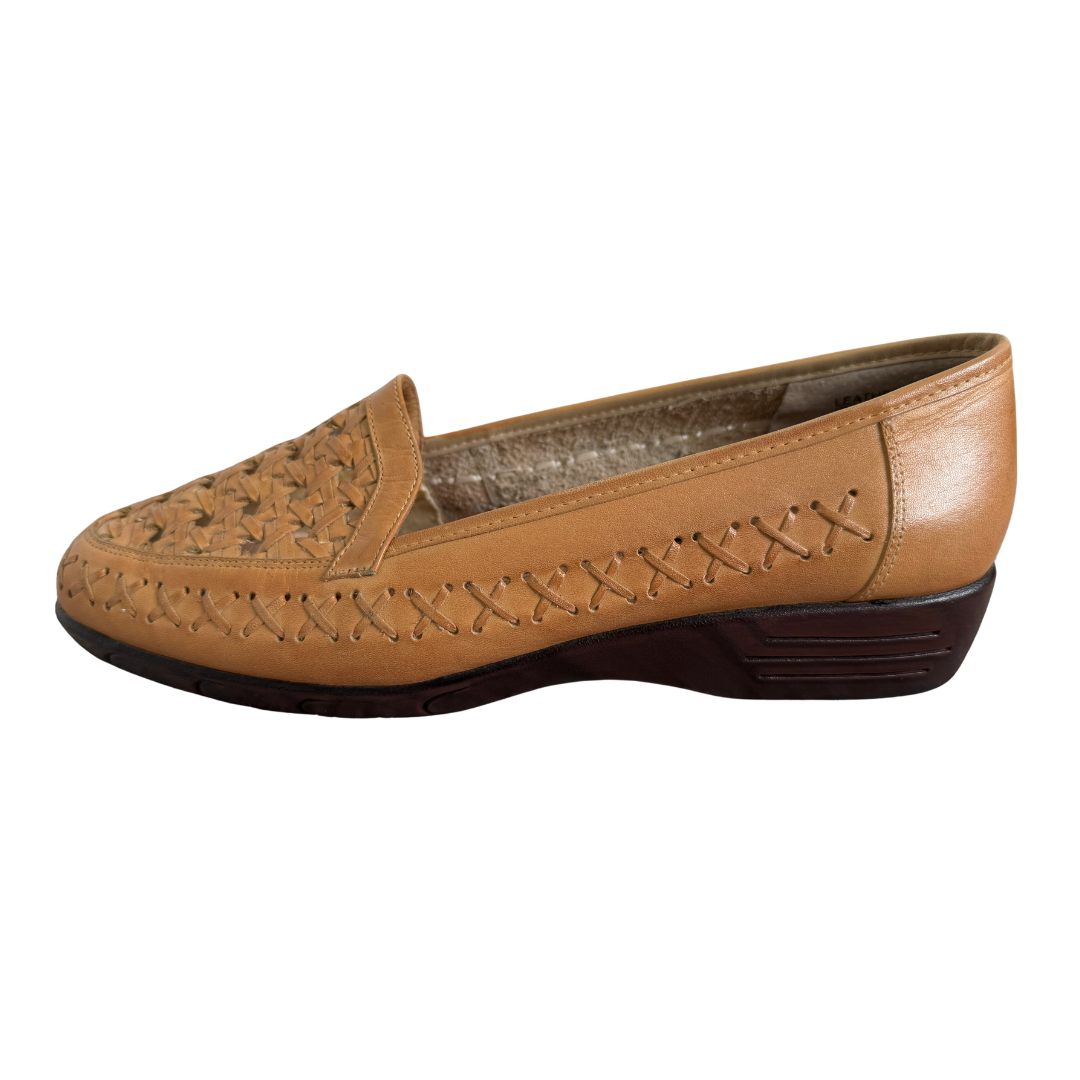 Vision Comfort Tan Woven Leather Loafers | 8M