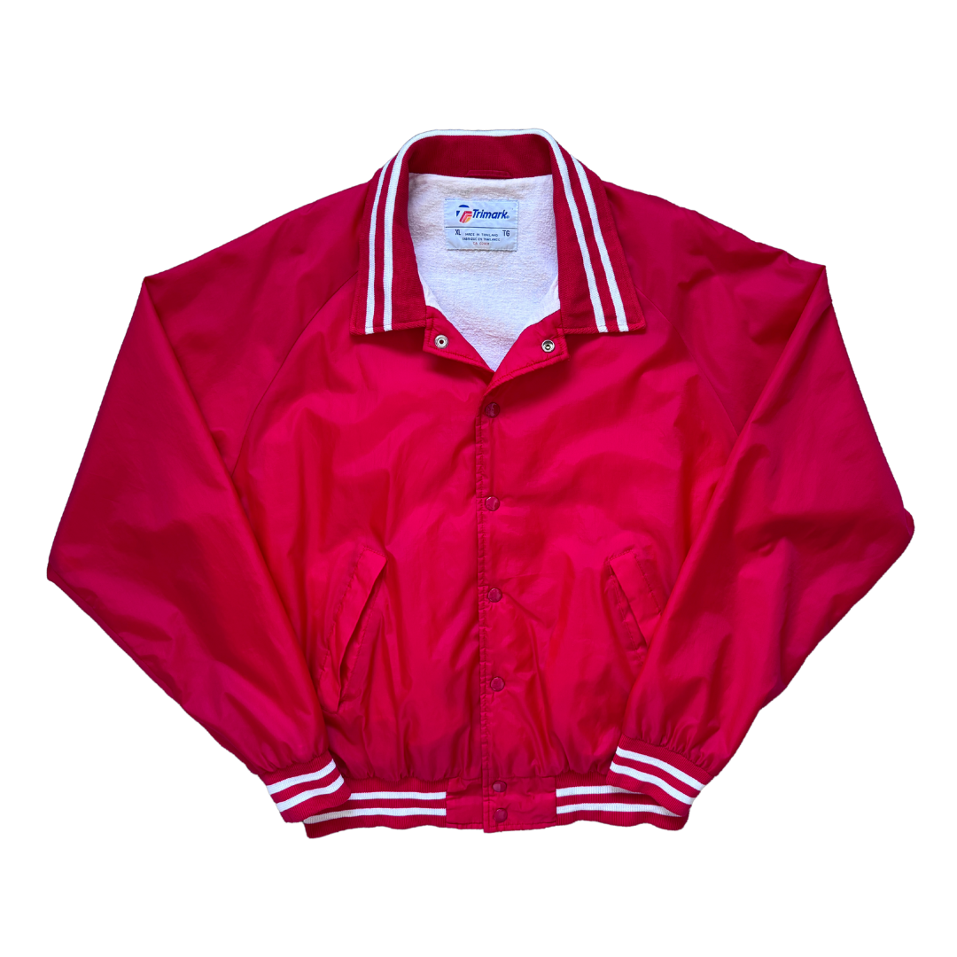 Vintage 1970s-1980s Men's Trimark Red Bomber Jacket | Large / Extra-Large