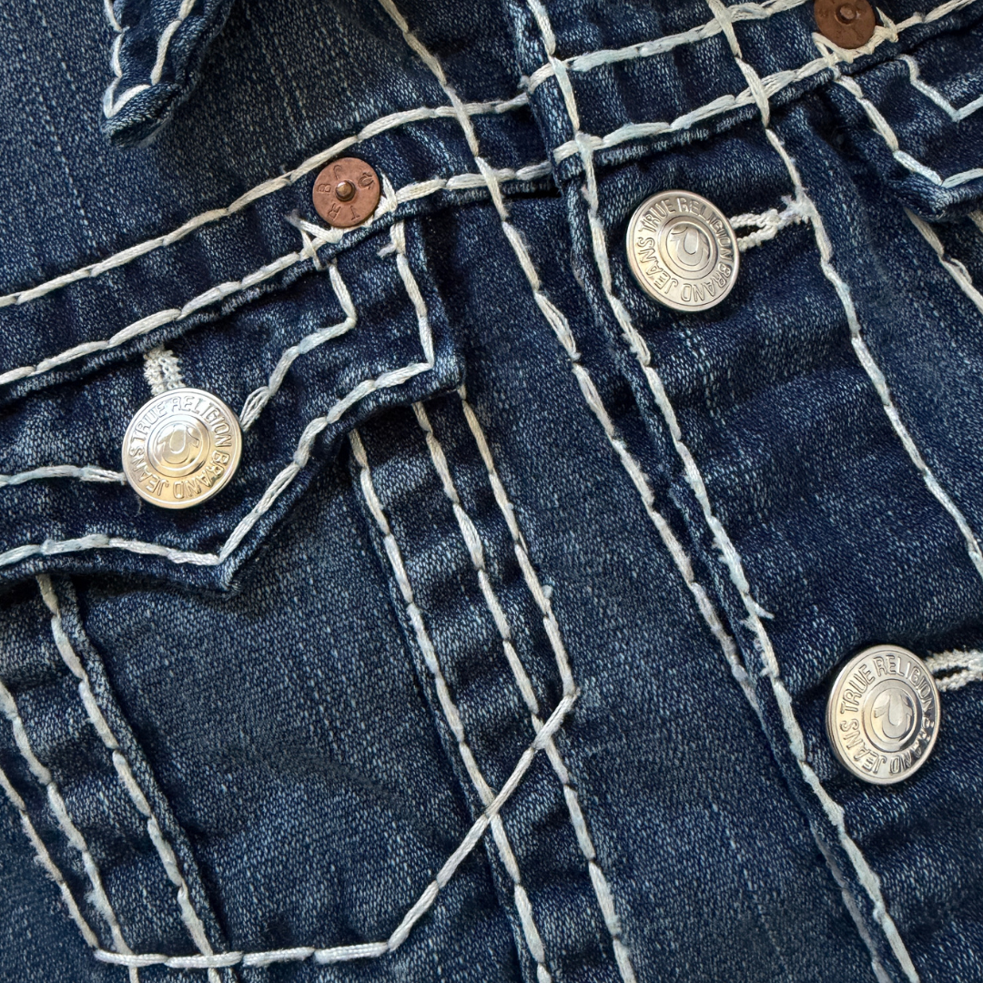 True Religion Emily Super T Bold Stitch Denim Jacket | Small
