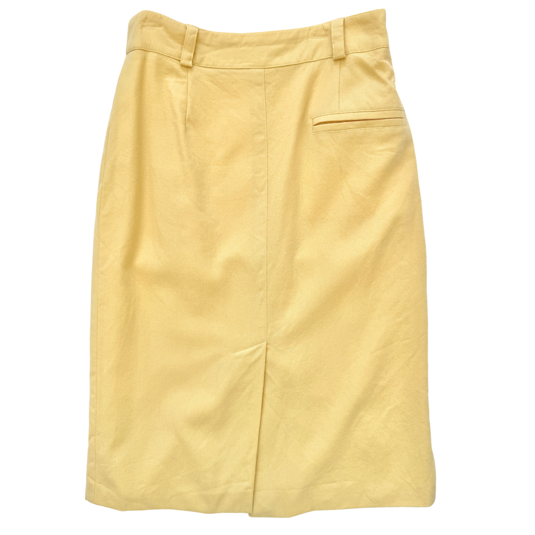 Mondi Yellow Wool Midi Skirt | Medium