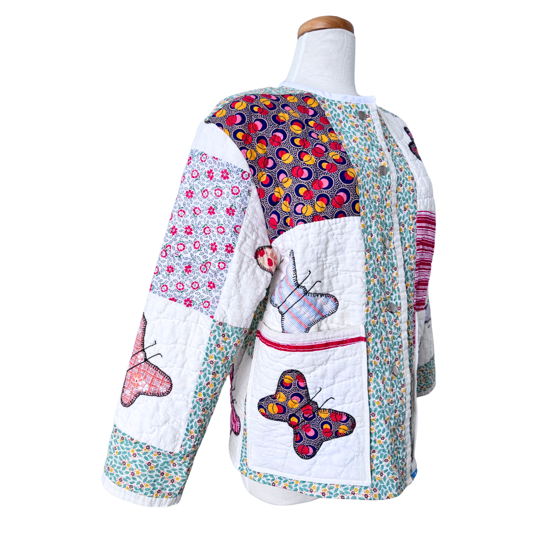 Recycled Quilted Butterfly Jacket | Medium