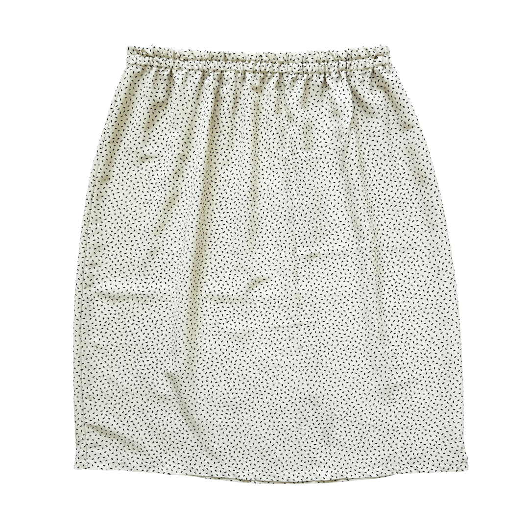 Vintage 80s Cream Satin Speck Skirt | Medium