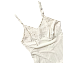 Load image into Gallery viewer, White Floral Applique Slip Dress with Lace Trim | Extra-small / Small
