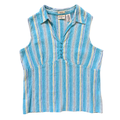 Vintage 90s Y2K St. John's Bay Blue Striped Sleeveless Blouse | Large