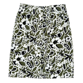 Vintage 80s Bold Green and Black Floral Skirt | Medium