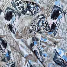 Load image into Gallery viewer, Blue and Green Geometric Bomber Blouse | Extra-Large
