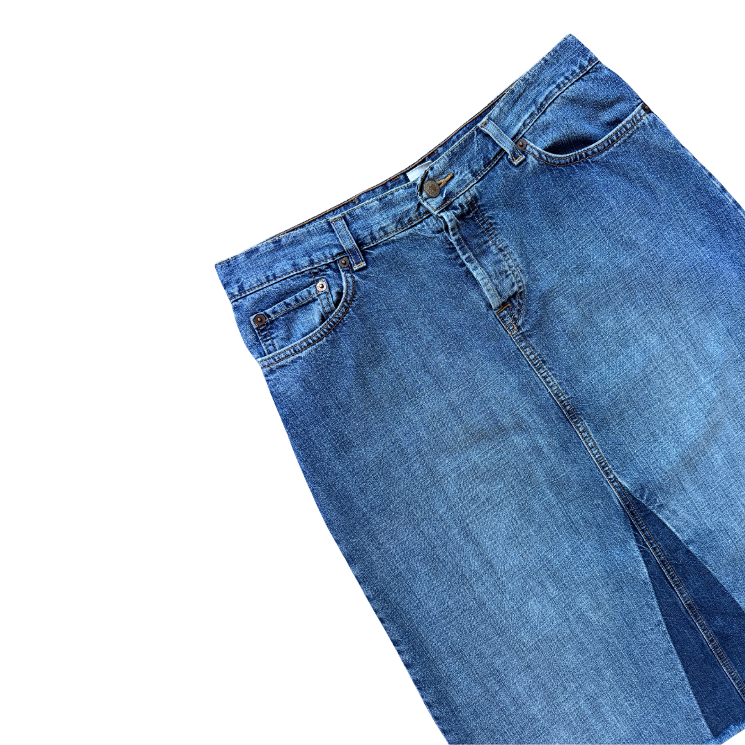 Lucky Brand Distressed Denim Skirt | Large