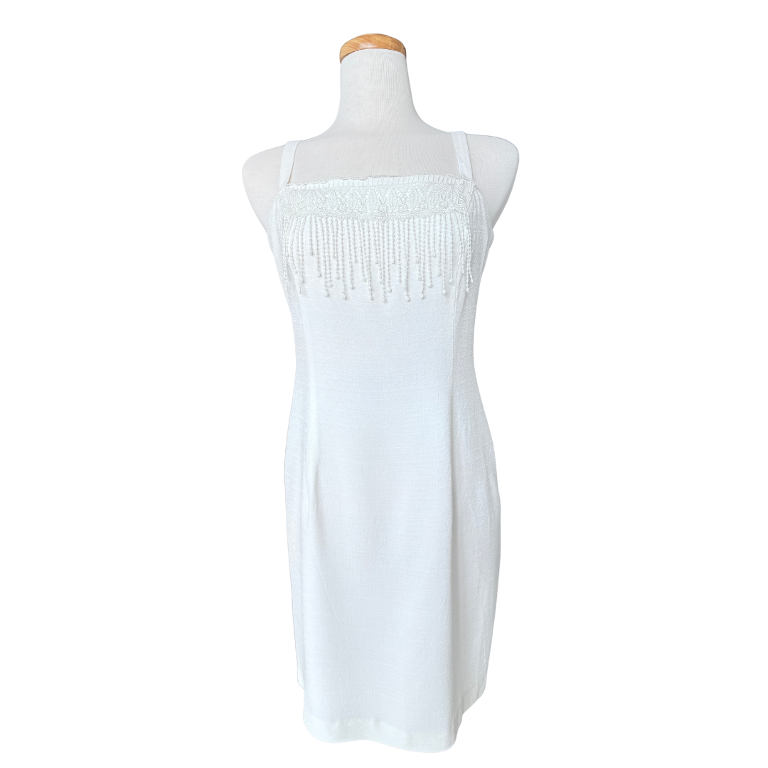 Farouche by Lori Weidner Lace Fringe Trim Dress | Small - Medium