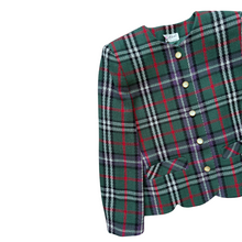 Load image into Gallery viewer, D&#39;Allairds Green and Red Plaid Wool Blazer | Medium-Large
