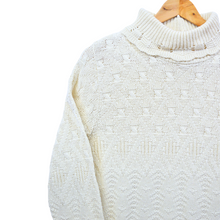 Load image into Gallery viewer, Lace Knit Cotton Turtleneck Sweater | S-M
