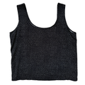 Vintage 80s Black and White Cotton Polka Dot Tank Top | Small-Medium