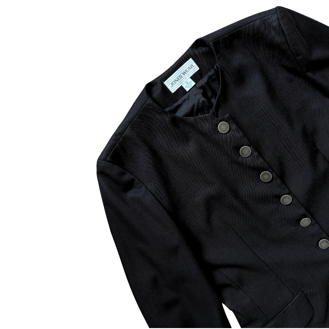 Jones Wear Black Wool Blend Blazer | Medium