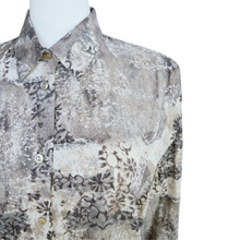 Load image into Gallery viewer, Neutral Tones Abstract and Floral Blouse | M-L
