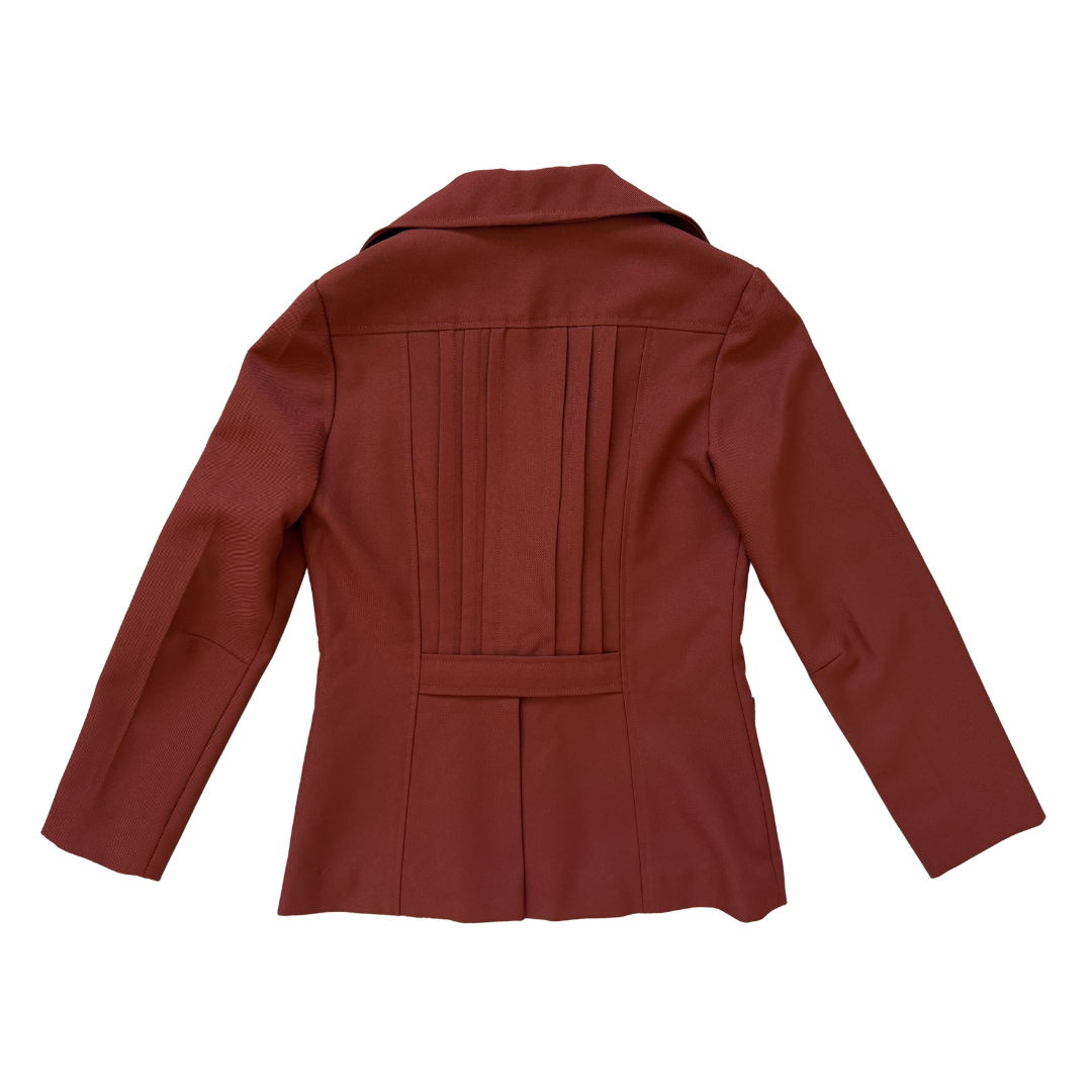 Burnt Orange Pleated Back Blazer | Extra-Small