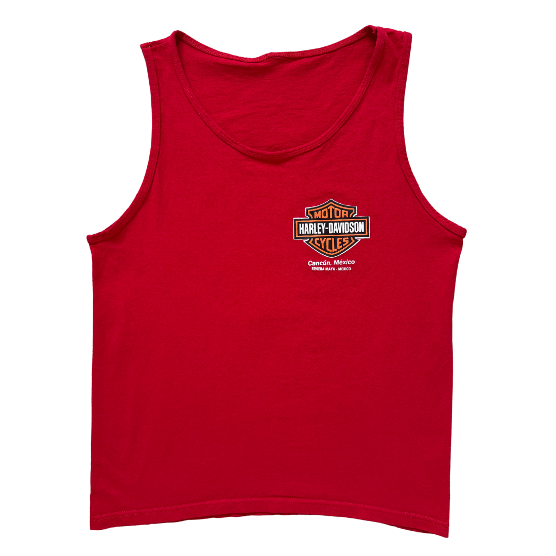Vintage Red Harley Davidson Cancun Muscle Tank | Medium - Large