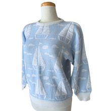 Load image into Gallery viewer, Baby Blue Sailboat Sweater | Medium
