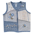 Vintage 1990s Northern Reflections Floral Embroidered Vest | Medium