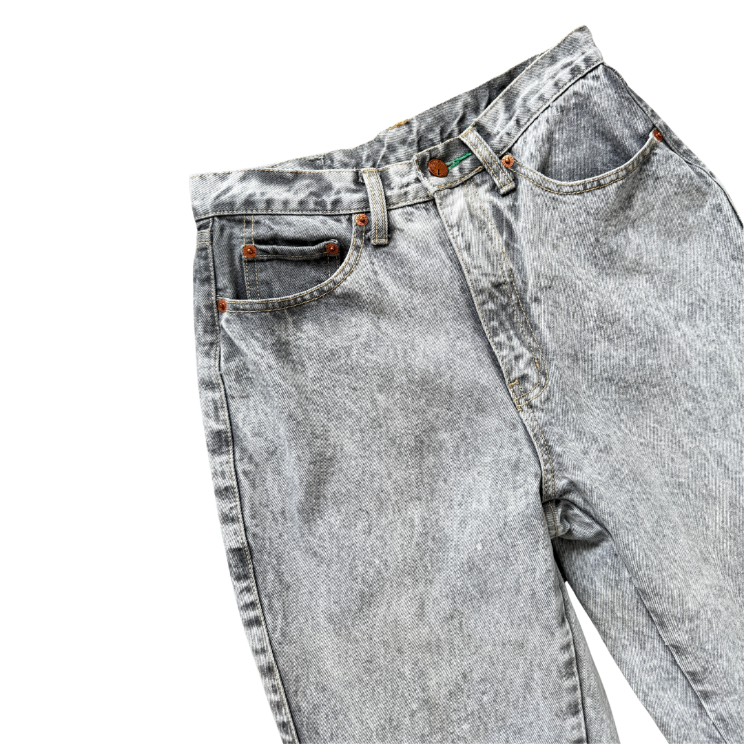 Code Bleu Grey Straight Leg Acid Wash Jeans | 26