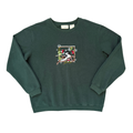 Vintage 90s Penman's Dark Green Chickadee and Holly Sweatshirt | Large