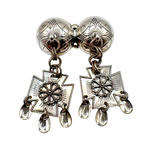 Rare Antique Scandinavian 830 Sterling Silver Solje Wedding Brooch