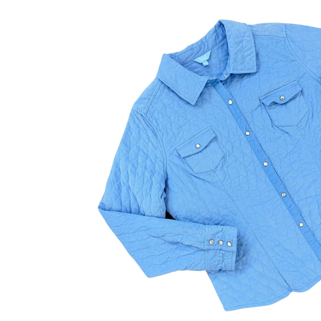 Denver Hayes Pastel Blue Quilted Light Jacket | Extra-Large