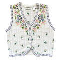 Portraits by Northern Isles Ramie and Cotton Floral Knit Vest | Medium