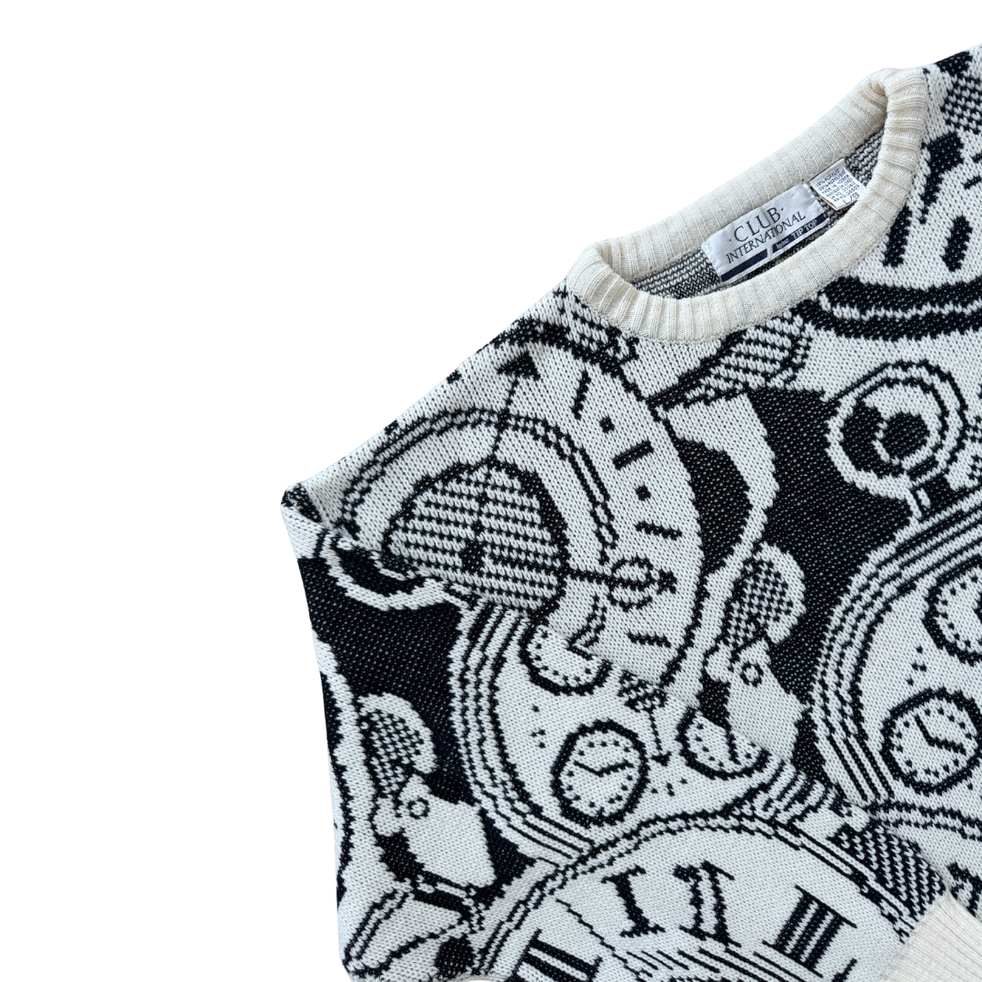 Men's Club International Clock Graphic Sweater | Large