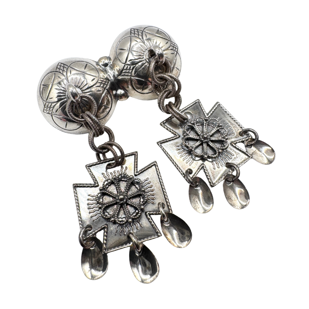 Antique Scandinavian 830 Sterling Silver Solje Wedding Brooch