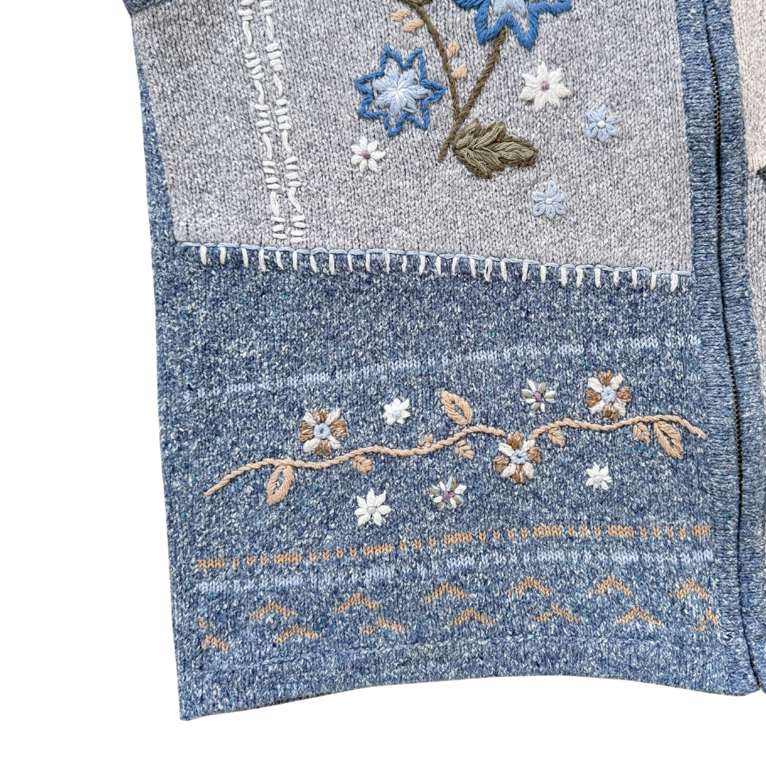 Northern Reflections Floral Embroidered Vest | Medium